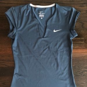 Navy Nike Dry Fit V-neck Top